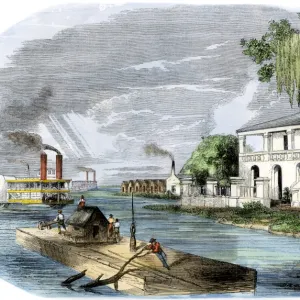 Boats on the lower Mississippi River, 1850s