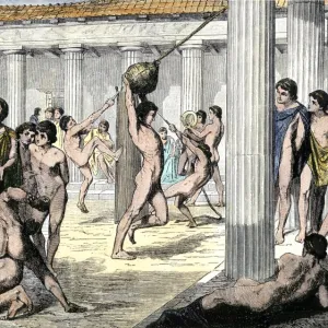 Boys of ancient Sparta instructed in athletics