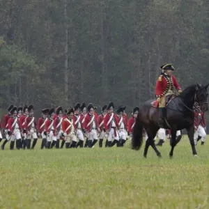 British army on the field in a reenactment of the surrender at Yorktown British army on the field in a reenactment of the surrender at Yorktown