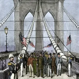 Print of the Brooklyn Bridge Opening, 1883 Print of the Brooklyn Bridge Opening, 1883