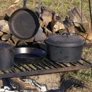 Camp Cookpots Print, Continental Army Reenactment Camp Cookpots Print, Continental Army Reenactment