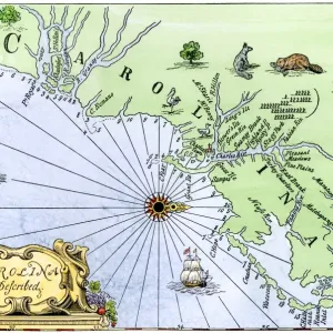 Carolina coast map, 1600s Carolina coast map, 1600s