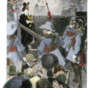 Charles I leaving Westminster after his trial as an enemy of the nation