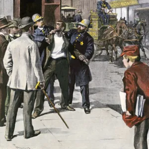 Chicago police arresting a suspect, 1890s