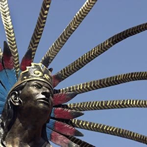Chichimeca native, statue in Queretaro, Mexico