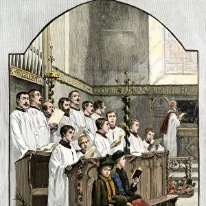Christmas music in an Anglican church, 1880s