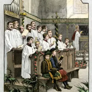 Christmas Print: Anglican Church Choir, 1880s Christmas Print: Anglican Church Choir, 1880s