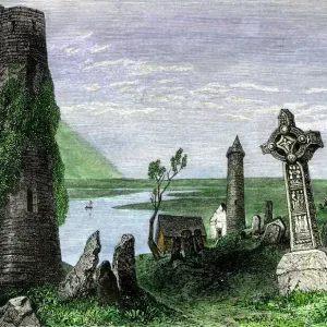 Clonmacnoise, Ireland, site of an early Christian abbey