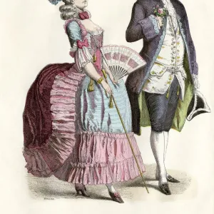 Clothing fashion in France about 1780