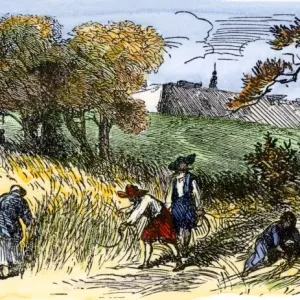 Colonial Farmers in New Sweden Print, 1600s Colonial Farmers in New Sweden Print, 1600s