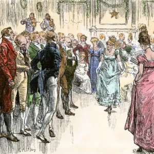 Colonial Virginians at a plantation ball