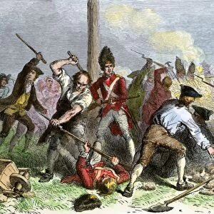 Colonials defending the Liberty Pole