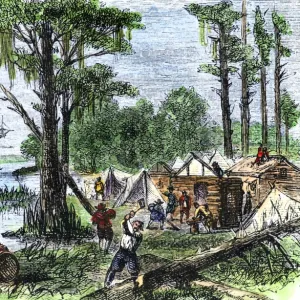 Colonists arrival at Jamestown, Virginia, 1607