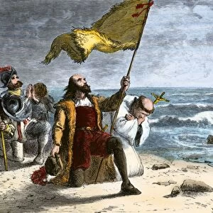 Columbus landing in the New World, 1492