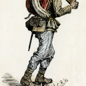 Confederate soldier on the march