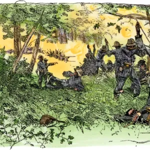 Confederate soldiers in action, Battle of Chickamauga