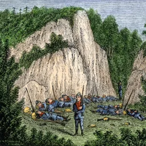 Connecticut militia camped during the Pequot War