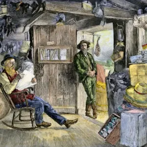 19th-Century American Village Store Print