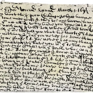 Court record of testimony at the Salem witch trials, 1692