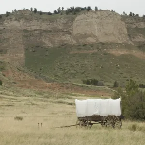 Covered wagon on the Oregon Trail