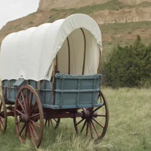 Covered wagon on the Oregon Trail