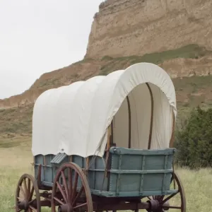Covered wagon on the Oregon Trail