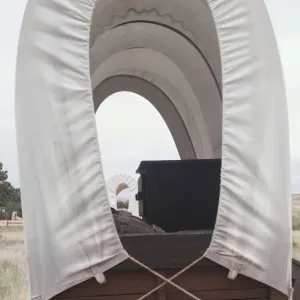 Covered wagon on the Oregon Trail