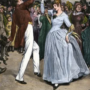 Dancing couple, early 1800s