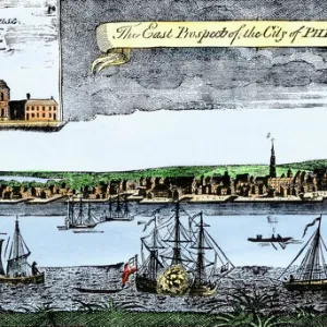 Delaware River waterfront of Philadelphia, 1750s