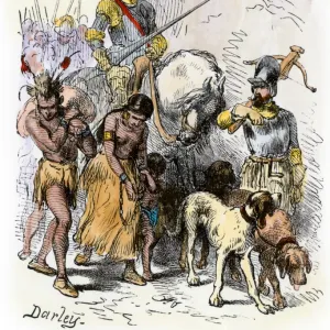 DeSoto with Native American captives, 1539