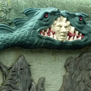 Dragons and other decorations on a medieval Belgian cannon Dragons and other decorations on a medieval Belgian cannon