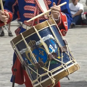 Drummer reenactor in old Quebec