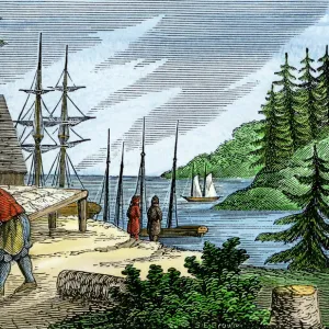 Drying and salting fish in colonial Maine