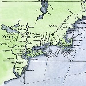 Dutch map of New Netherland and New England