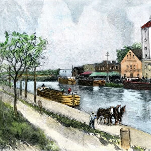 Erie Canal barge at Troy, New York
