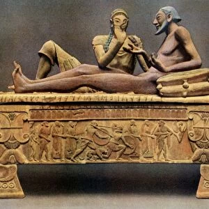 Etruscan sarcophagus with male and female effigies
