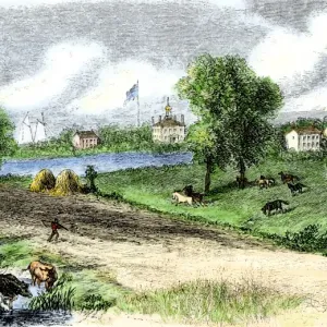 Ferme près de Tinicum, Delaware, 1800. Ferme près de Tinicum, Delaware, 1800.