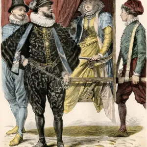 16th Century Lady in a Palanquin Print 16th Century Lady in a Palanquin Print