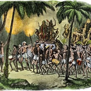 Feast of the Thugs in India, 1800s