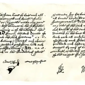 Final portion of the Rhode Island charter, 1640s Final portion of the Rhode Island charter, 1640s