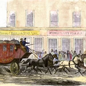 First Butterfields Overland stagecoach, Atchison, Kansas, 1866