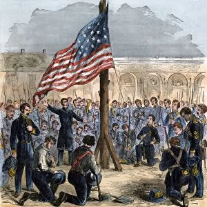 US flag over Fort Sumter before the attack, 1860