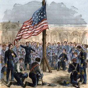 US flag over Fort Sumter before the attack, 1860