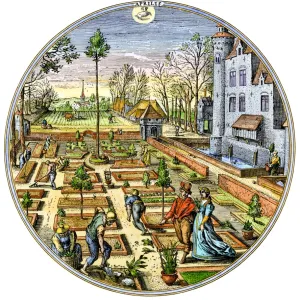 Formal garden of the late Middle Ages