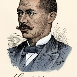 George Washington Williams Print, Digitally Colored Woodcut George Washington Williams Print, Digitally Colored Woodcut