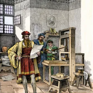 Gutenbergs printing press, 1450s