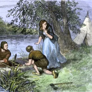 Hannah Duston escapes from capture by Native Americans