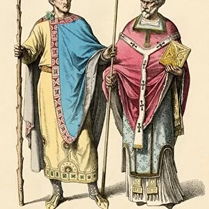 Holy Roman Emperor Heinrich II and a bishop