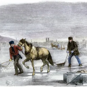 Ice-cutting in Quebec, 1850s