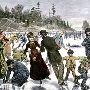 Ice-skating on the Schuylkill River, 1800s
